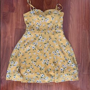 Lulus Yellow Floral Mini Dress